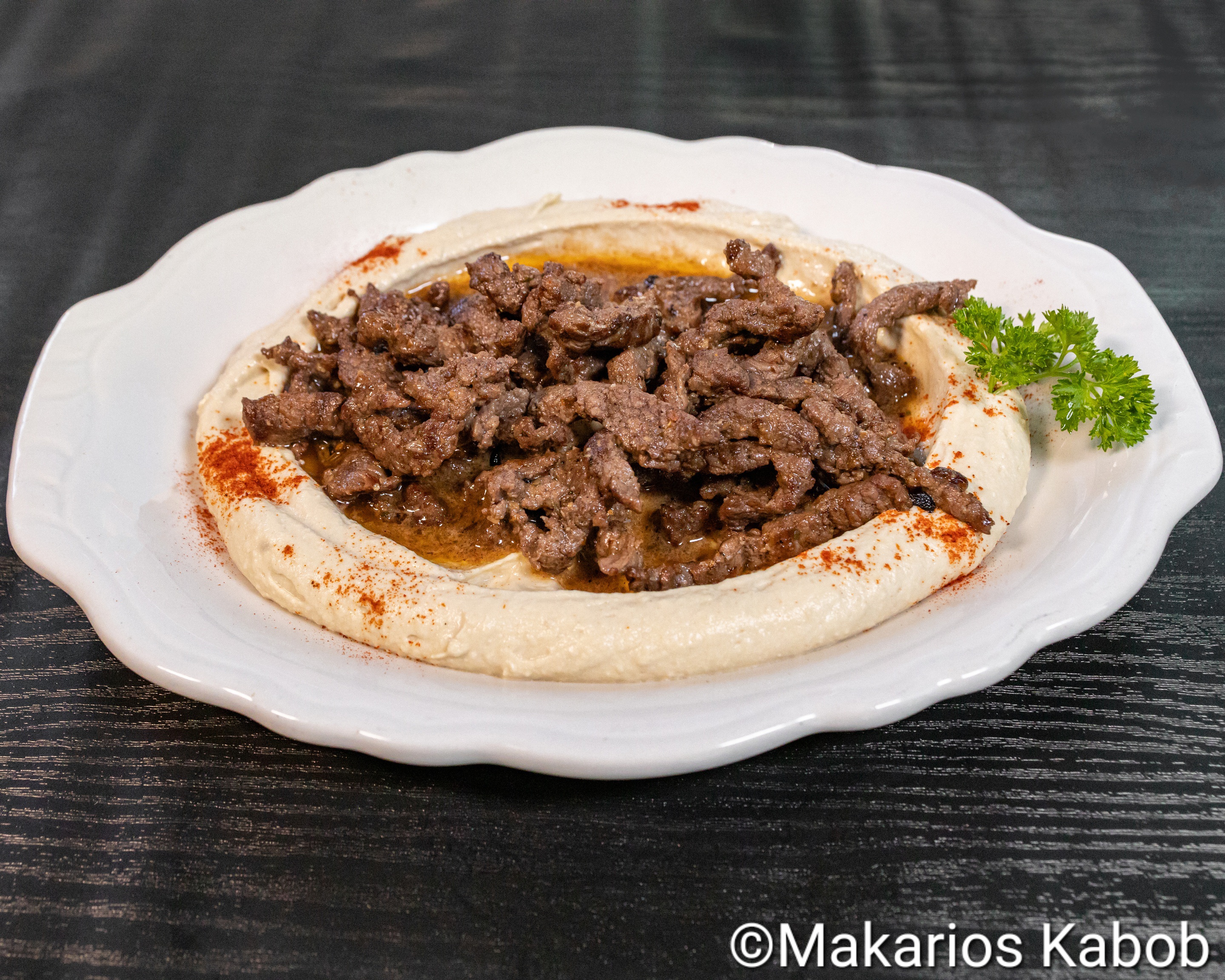 Hommous with Lamb Shawarma